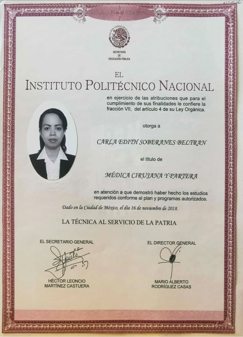 Doctor's credential certificate 1