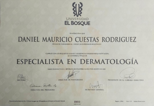 Doctor's credential certificate 1