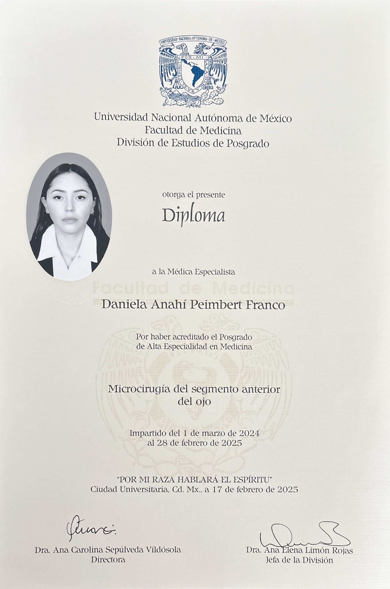 Doctor's credential certificate 2