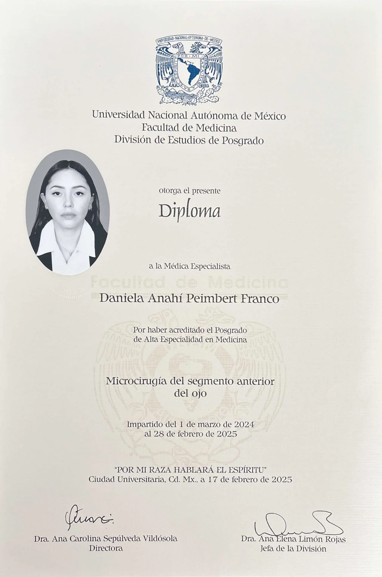 Doctor's credential certificate 2