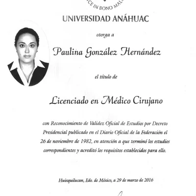 Doctor's credential certificate 1