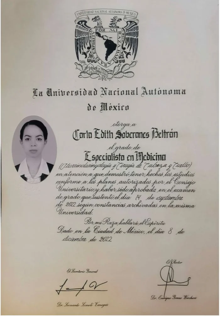 Doctor's credential certificate 1