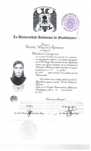 Doctor's credential certificate 1
