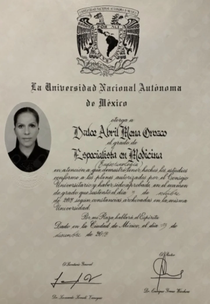Doctor's credential certificate 1