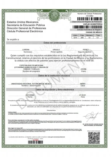 Doctor's credential certificate 1