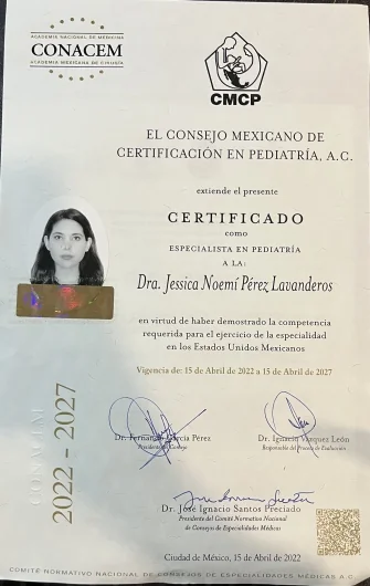 Doctor's credential certificate 1