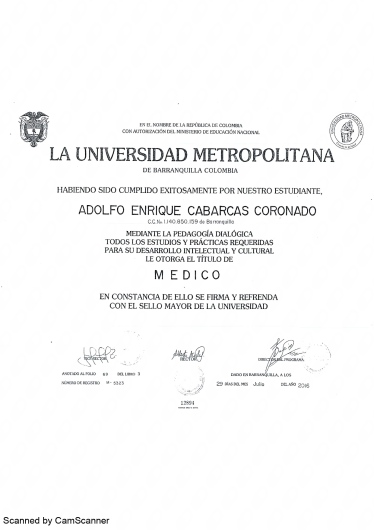 Doctor's credential certificate 1