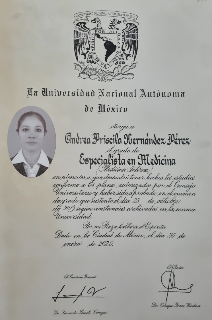 Doctor's credential certificate 1
