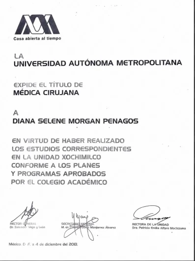 Doctor's credential certificate 1