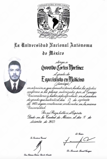 Doctor's credential certificate 2