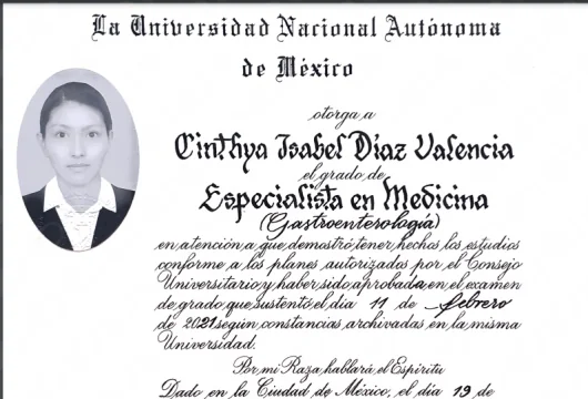 Doctor's credential certificate 1
