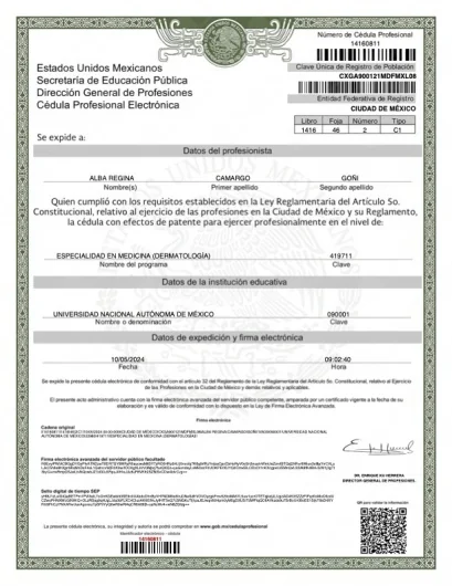 Doctor's credential certificate 1