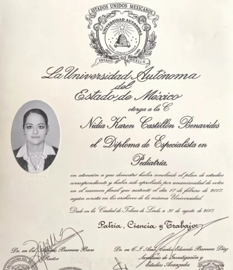 Doctor's credential certificate 2