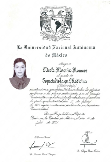 Doctor's credential certificate 1
