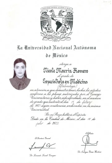 Doctor's credential certificate 1