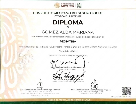 Doctor's credential certificate 2