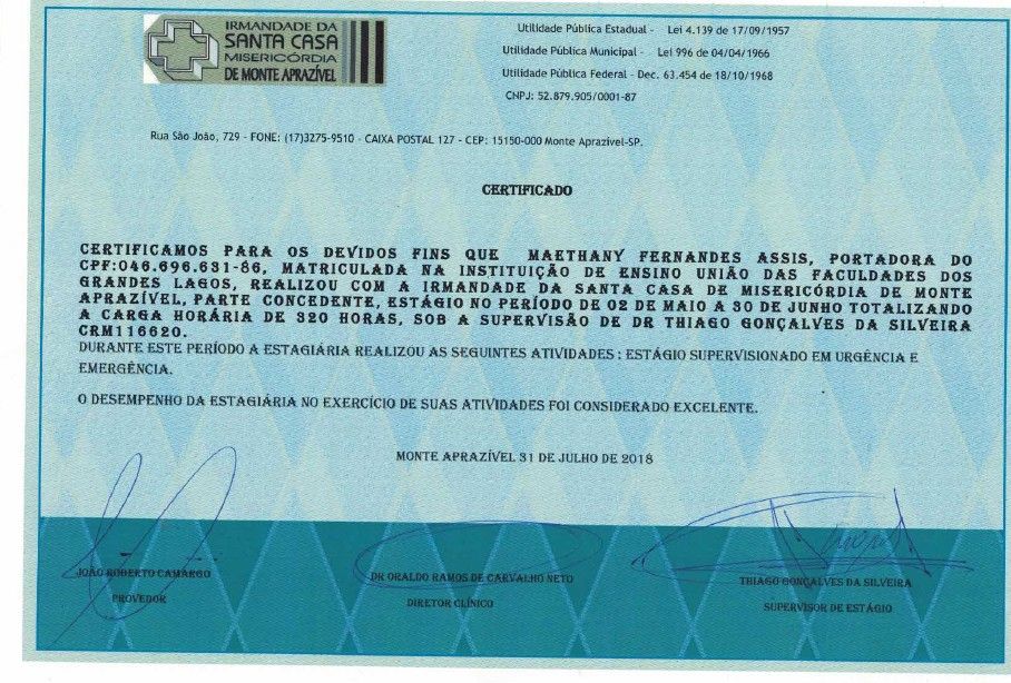 Doctor's credential certificate 5