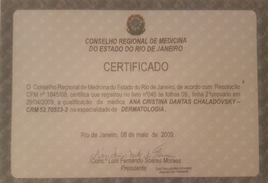 Doctor's credential certificate 2