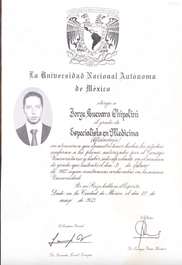 Doctor's credential certificate 2