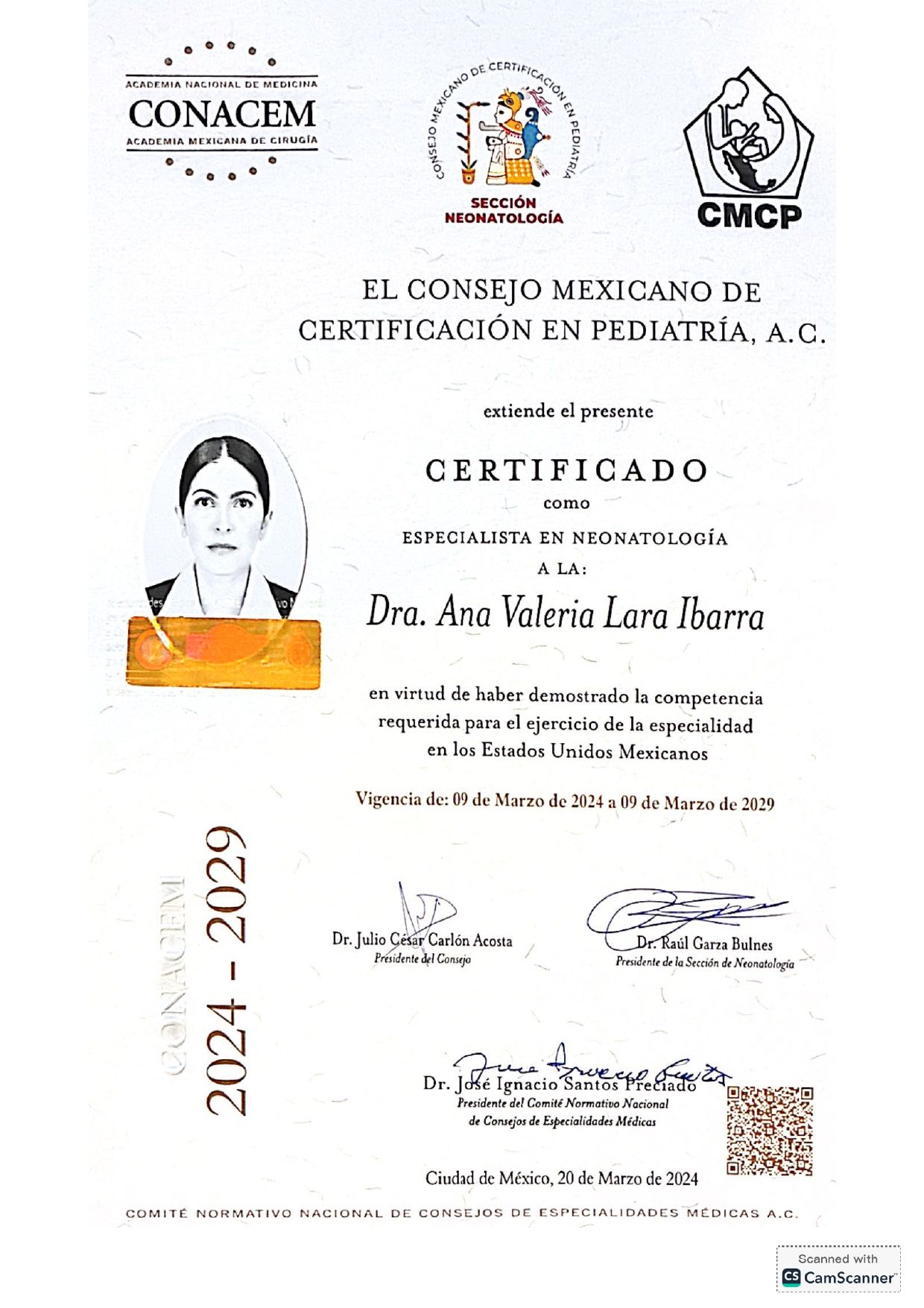Doctor's credential certificate 2