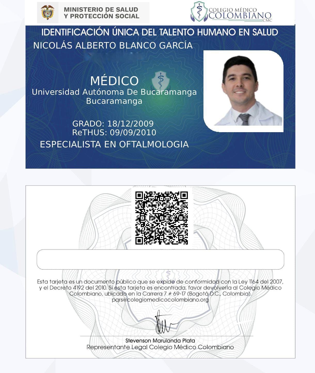 Doctor's credential certificate 1