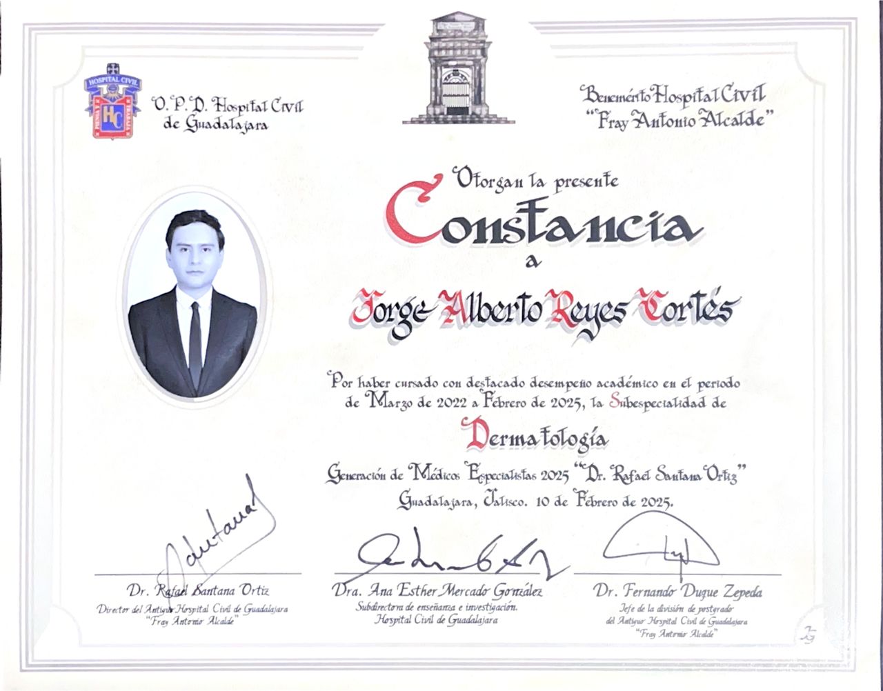 Doctor's credential certificate 1