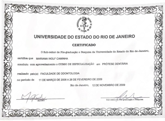Doctor's credential certificate 1