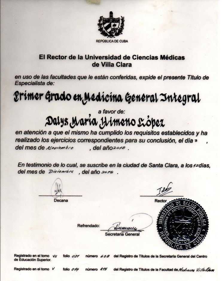 Doctor's credential certificate 1