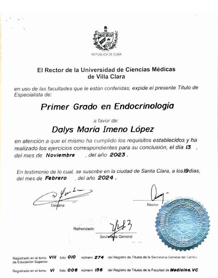 Doctor's credential certificate 2