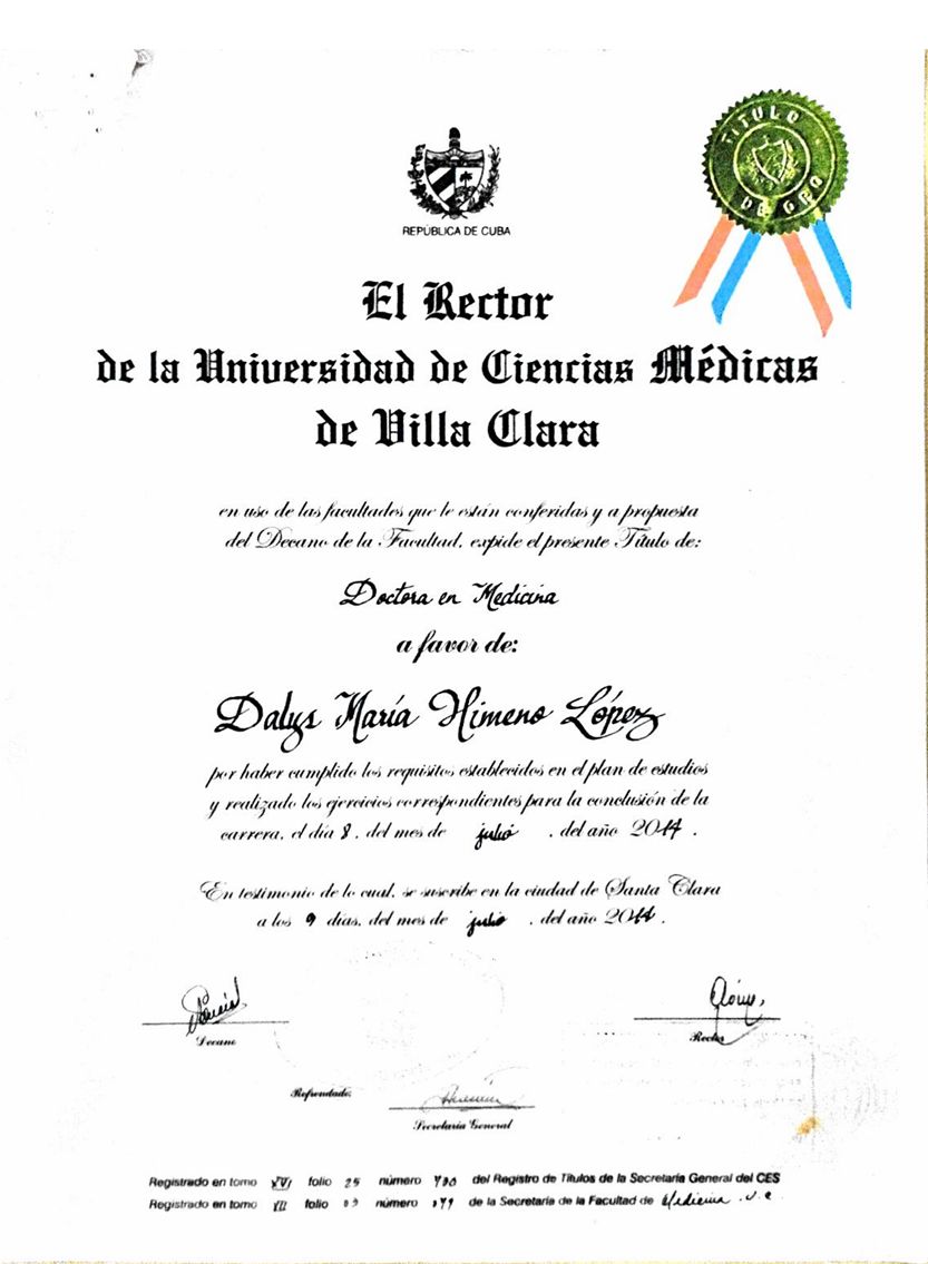Doctor's credential certificate 3