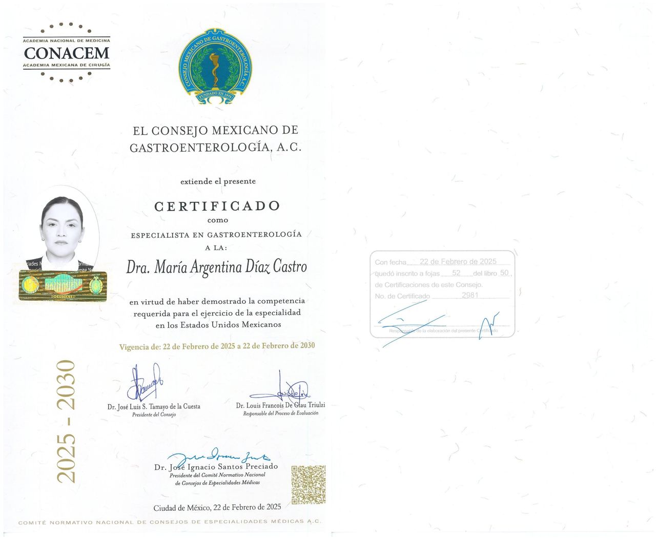 Doctor's credential certificate 1
