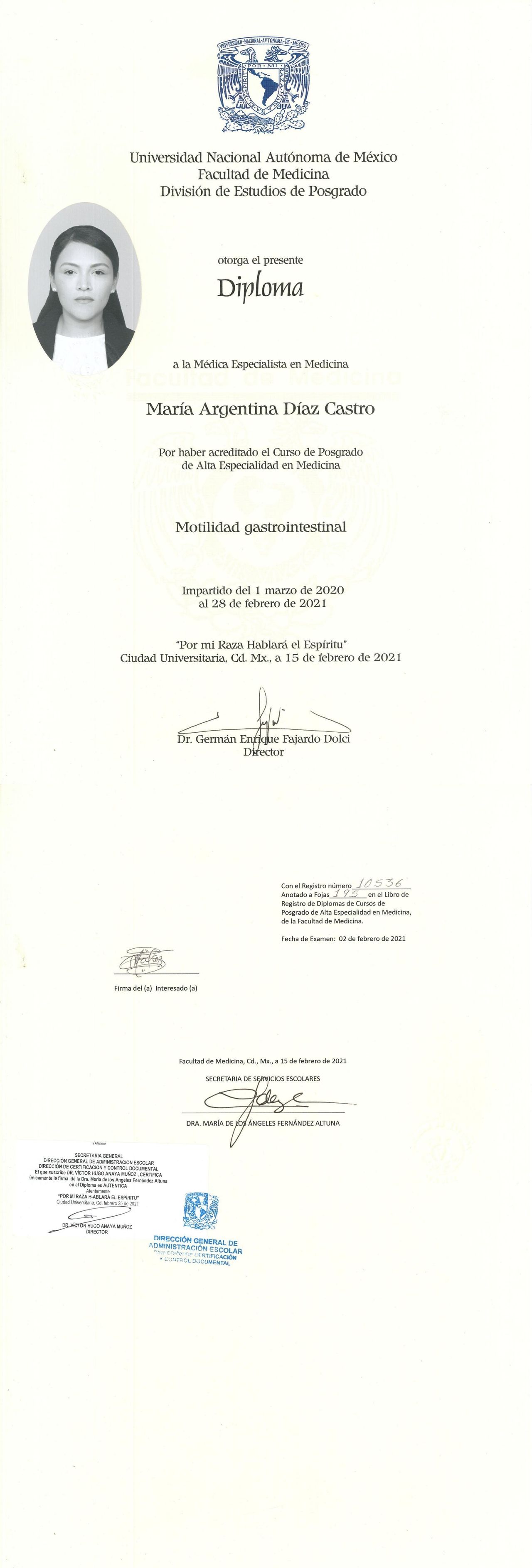Doctor's credential certificate 2