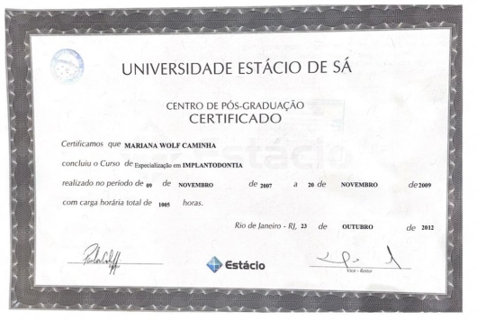 Doctor's credential certificate 11