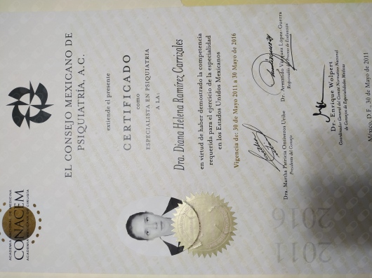 Doctor's credential certificate 2