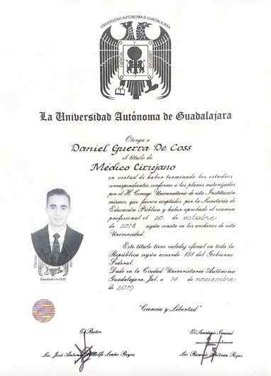 Doctor's credential certificate 2