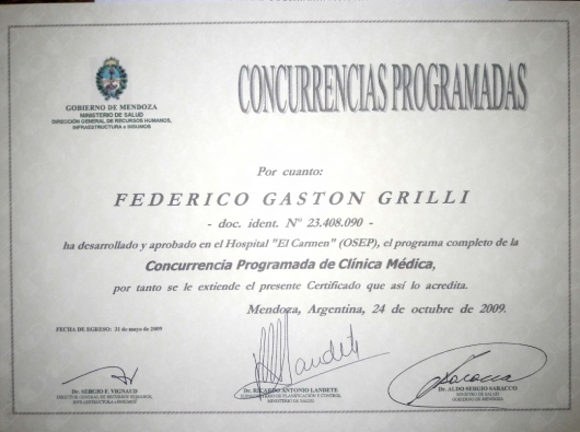 Doctor's credential certificate 2