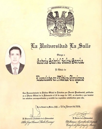 Doctor's credential certificate 1