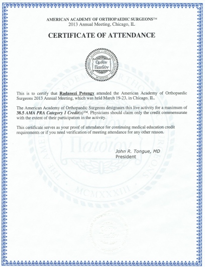 Doctor's credential certificate 21