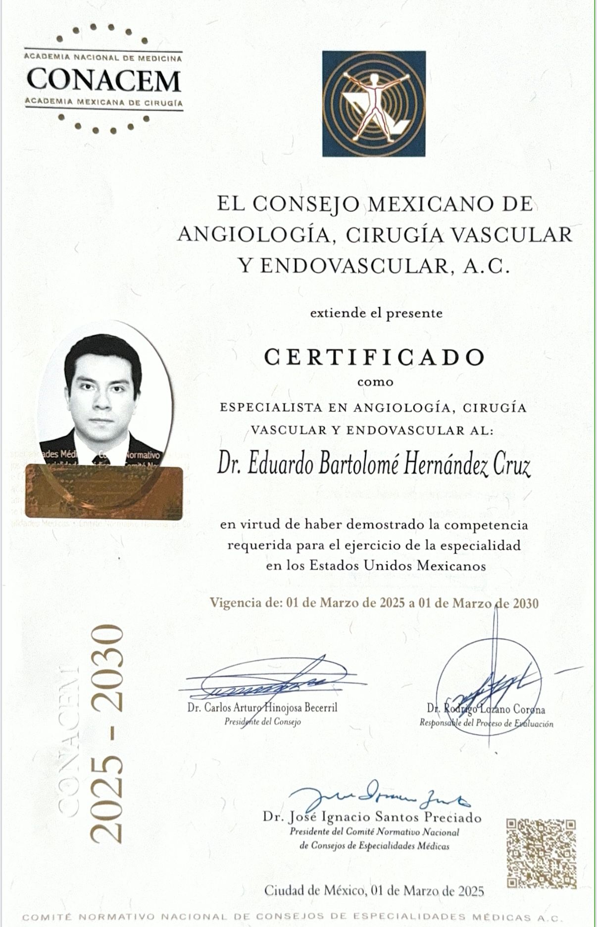 Doctor's credential certificate 1