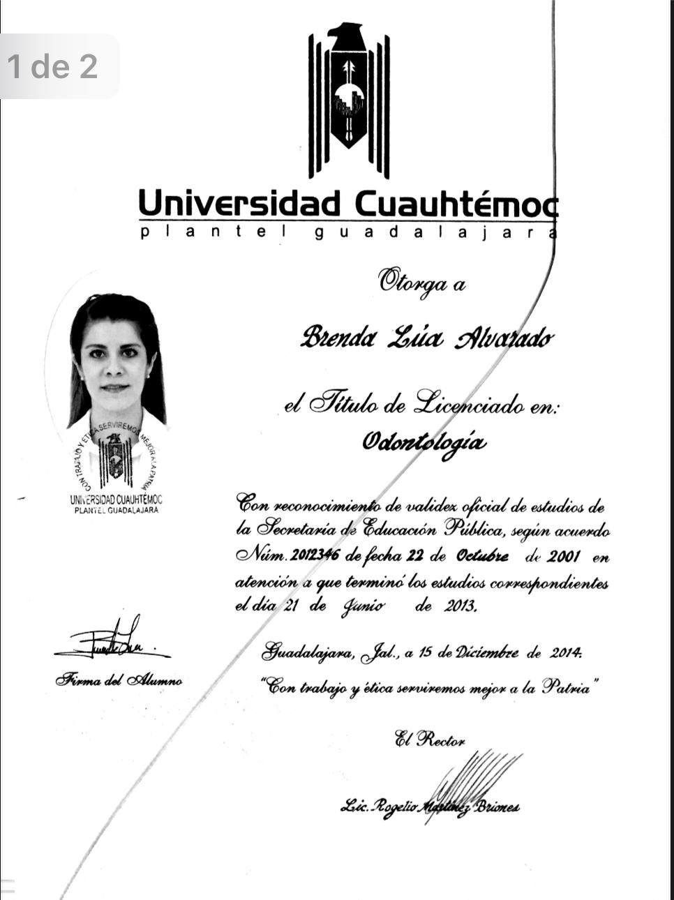 Doctor's credential certificate 2