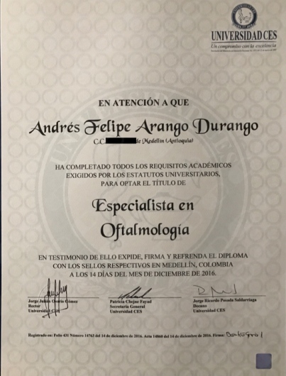 Doctor's credential certificate 3