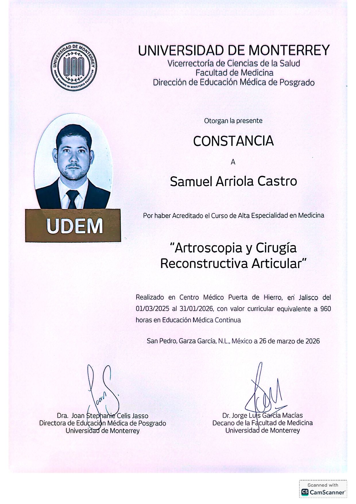 Doctor's credential certificate 2