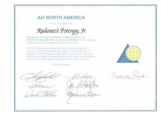 Doctor's credential certificate 23