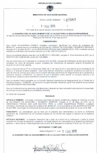 Doctor's credential certificate 2