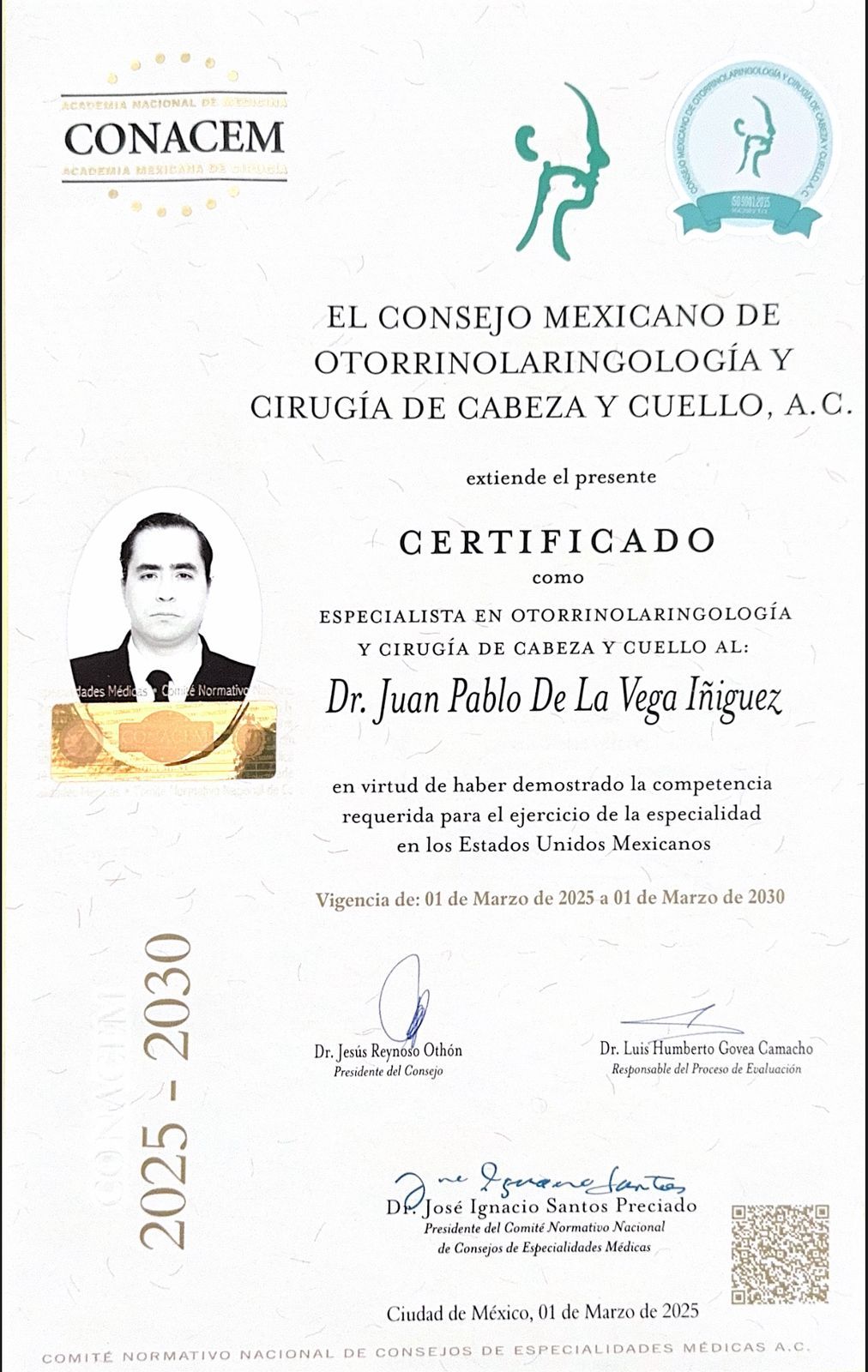 Doctor's credential certificate 1