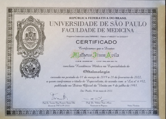 Doctor's credential certificate 2