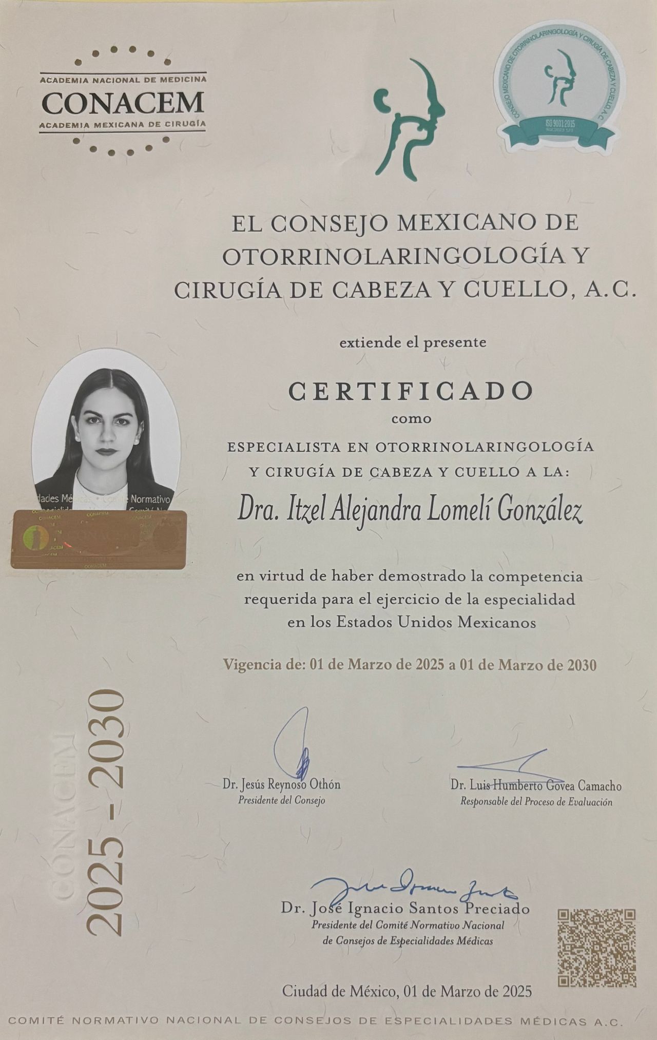 Doctor's credential certificate 2