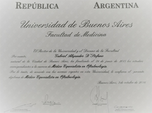Doctor's credential certificate 1