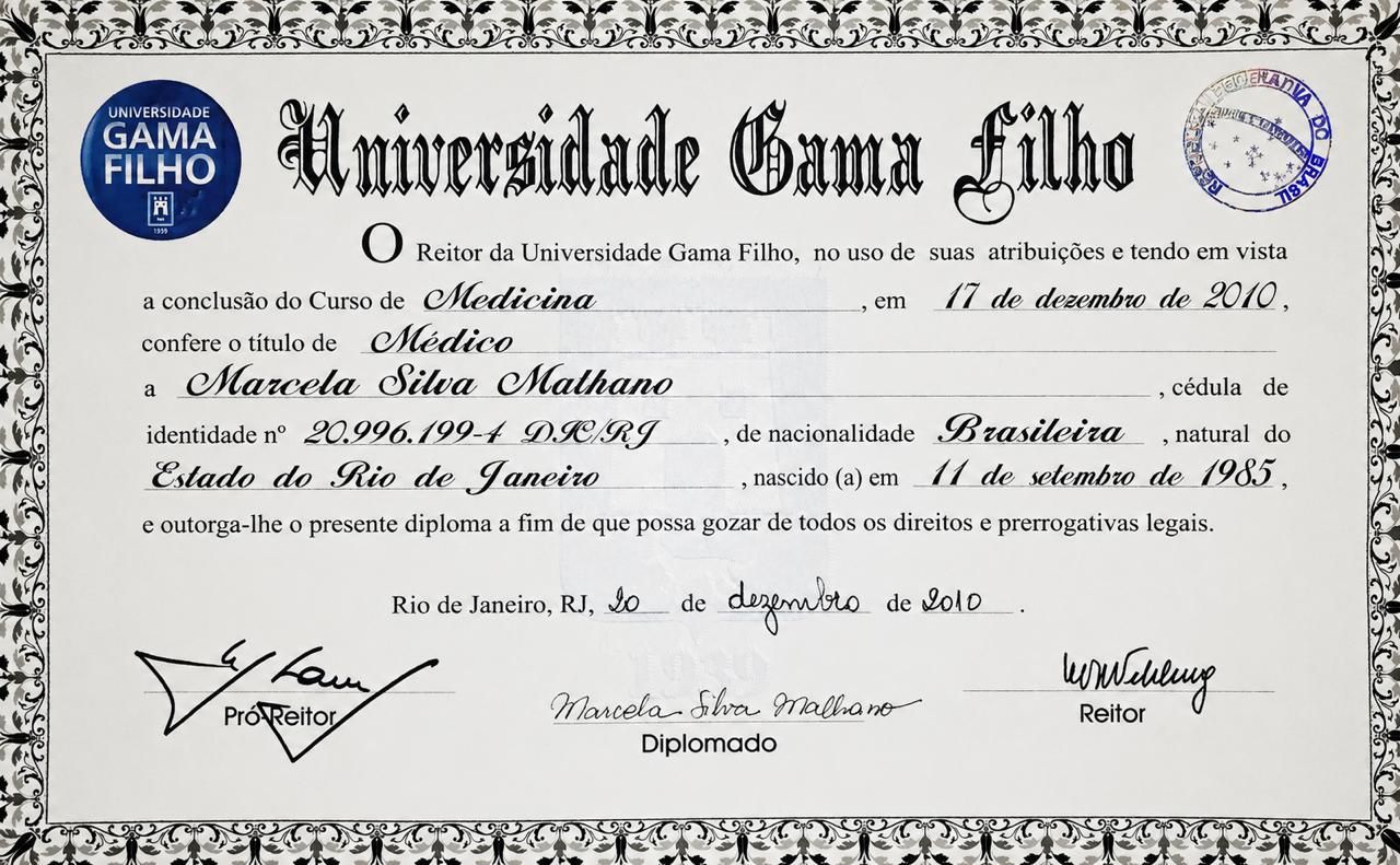 Doctor's credential certificate 2