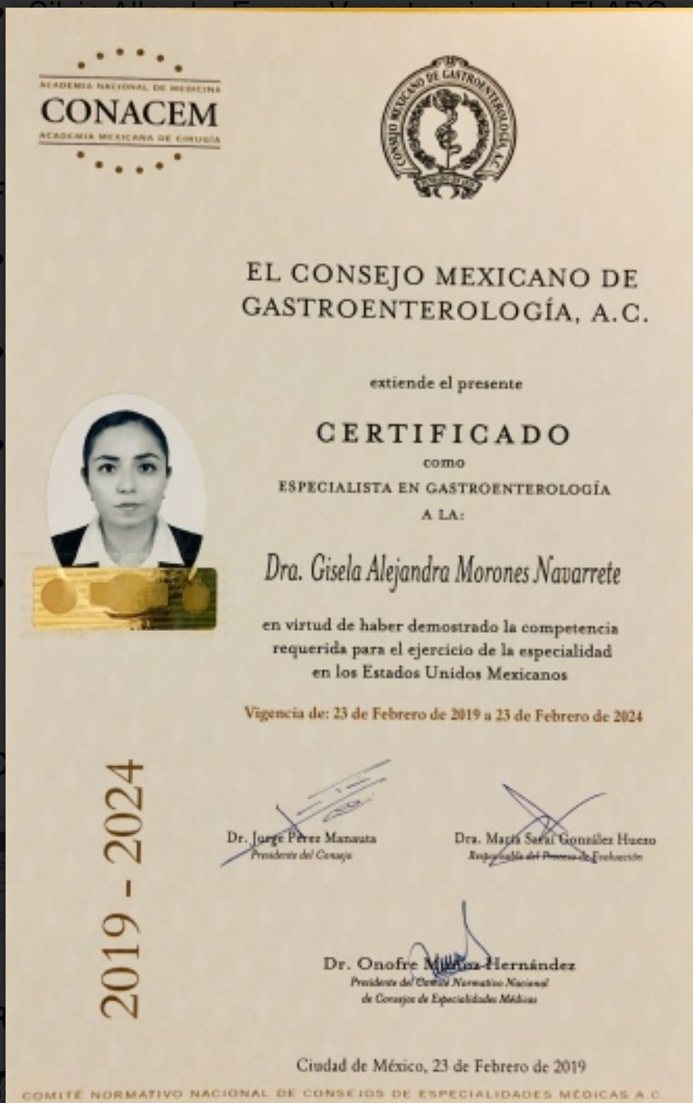 Doctor's credential certificate 2